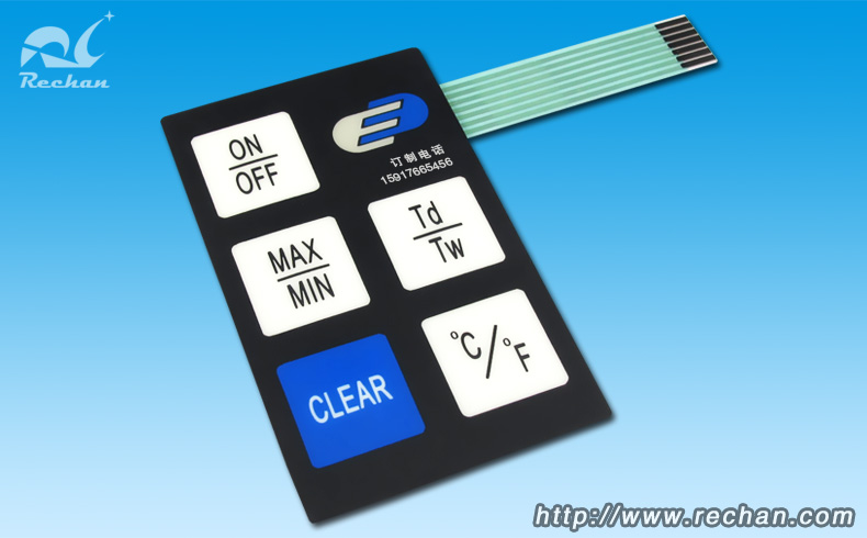 Membrane switch with flat button